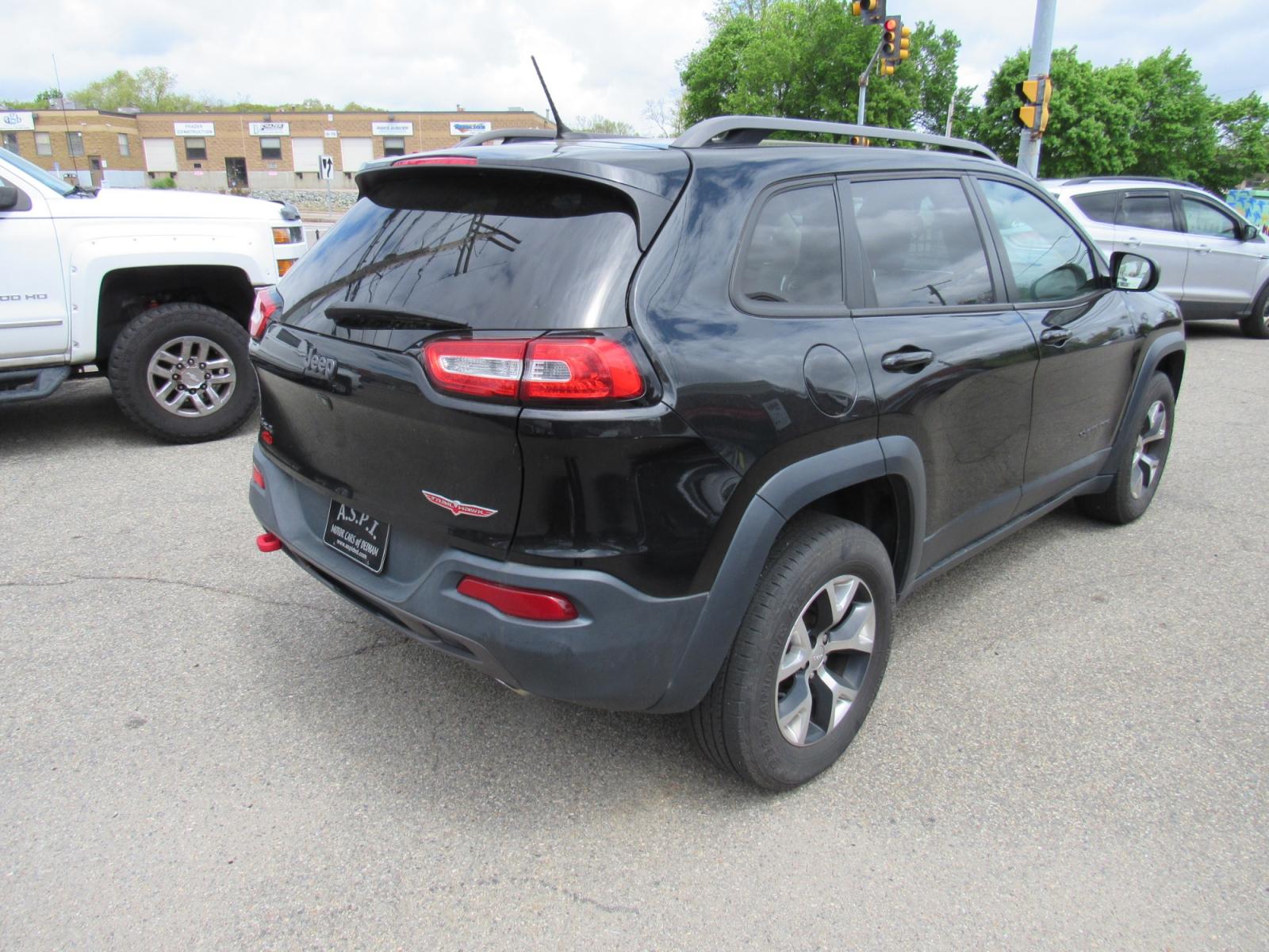 2014 BLACK /Black Jeep Cherokee Trail Hawk (1C4PJMBS0EW) , Automatic transmission, located at 215 Milton St, Dedham, MA, 02026, (781) 329-5144, 42.241905, -71.157295 - This nice compact SUV is in excellent condition.Runs like new. All ASPI Motor Cars vehicles are fully serviced before they are delivered to assure the highest quality used vehicles. Comes with a 3/3 warranty included in the price. Call for details. Prices on all vehicles do not include $299.95 - Photo #6